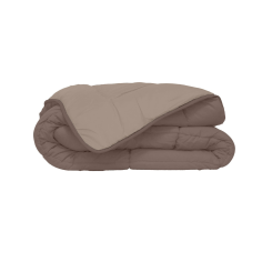 COUETTE  MICROFIBRE LINO 220 X 240 CM  MARRON /BEIGE 450 GR/M² Made in EU