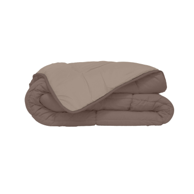 COUETTE  MICROFIBRE LINO 220 X 240 CM  MARRON /BEIGE 450 GR/M² Made in EU
