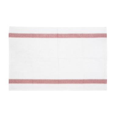 TORCHONS 50 X 70CM "  POLY/COTON BLANC / ROSE   "ALIPAK"