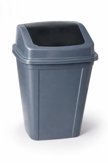 POUBELLE GRISE ABATTANT   20 LITRES  IRIS
