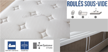 MATELAS PREMIUM  140 X 190 X 20 CM DONT 5CM DE MEMORY FORM