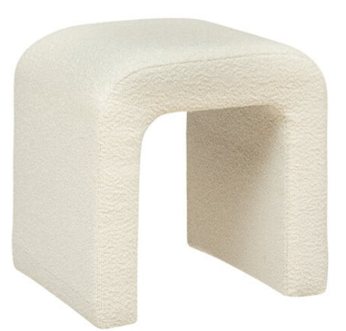 POUF SEVI BOUCLETTE BLANC - 197331A