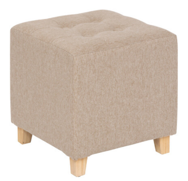 POUF LEANDRE VELOURS BEIGE - 121360T