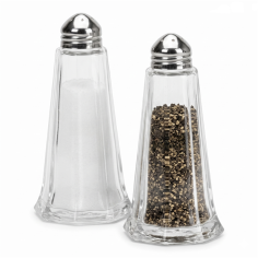 SET SALIERE ET POIVRIERE  EN VERRE BOUCHON INOX
