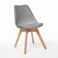 CHAISE BOYA GRIS PIED COMPAS HETRE