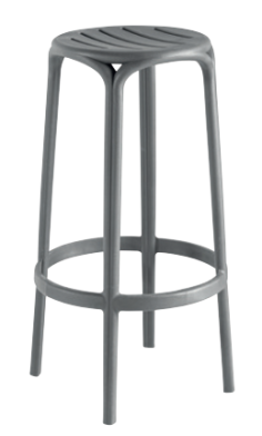 TABOURET EMPILABLE CANNES ANTHRACITE  - GROSFILLEX FR