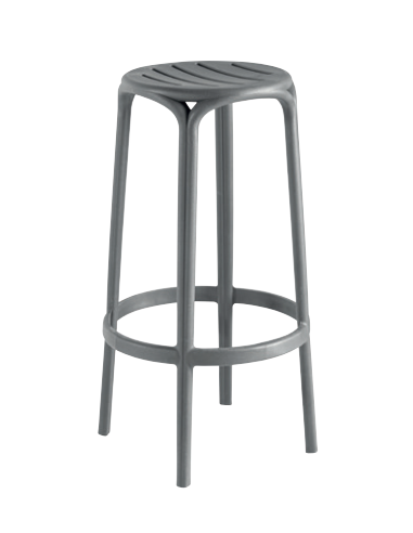 TABOURET EMPILABLE CANNES ANTHRACITE  - GROSFILLEX FR