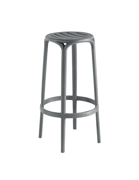 TABOURET EMPILABLE CANNES ANTHRACITE  - GROSFILLEX FR
