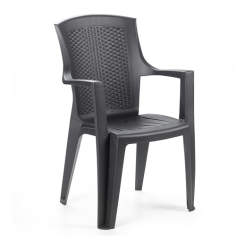 FAUTEUIL  DE JARDIN  EDEN ANTRACITE EFFET ROTIN Made in EU