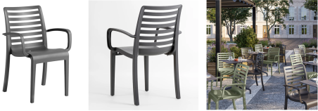 FAUTEUIL SLAT ANTHRACITE  GROSFILLEX FRANCE ESP**