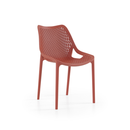 CHAISE OXY BRIQUE/CORAIL - POLYPRO - FIBRE VERRE EMPIL Made in EU