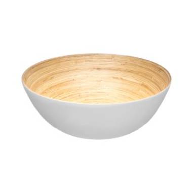 CORBEILLE A PAIN  EN BAMBOU  25 CM INT BAMBOU - EXT BLANC