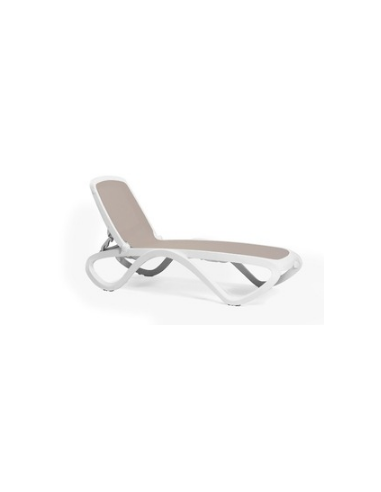 Bain de Soleil Omega – Structure Blanche – Toile Tortora 124 – Nardi – Made in EU