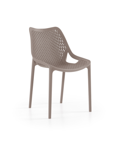 CHAISE OXY  TAUPE  - POLYPRO - FIBRE VERRE EMPIL Made in EU