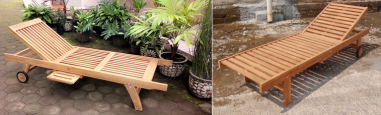 BAIN DE SOLEIL  EN TECK - JAVA 195x65x32.5cm