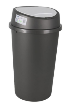 POUBELLE 25 L GRIS/BLANC PUSH