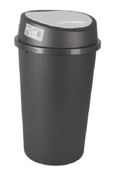 POUBELLE 25 L GRIS/BLANC PUSH