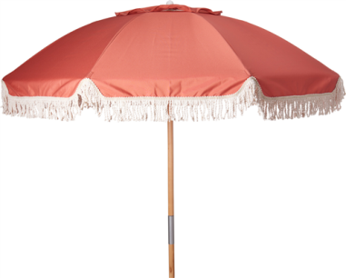 PARASOL PUSH UP BOIS 1M80 8 BALEINES TOILE 180G/M2 TERRACOTA AVEC FRANGE