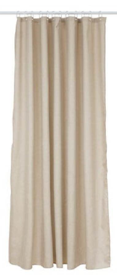 RIDEAU DE DOUCHE BEIGE - POLYESTER - LAVABLE EN MACHINE 211433