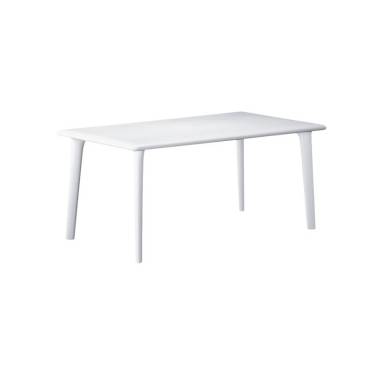 TABLE NEW DESSA 160X90CM BLANC PLATEAU+PIED POLYPRO Made in EU **ARRET USINE**
