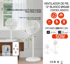 VENTILATEUR SUR PIED - REGLABLE - A TELECOMMANDE