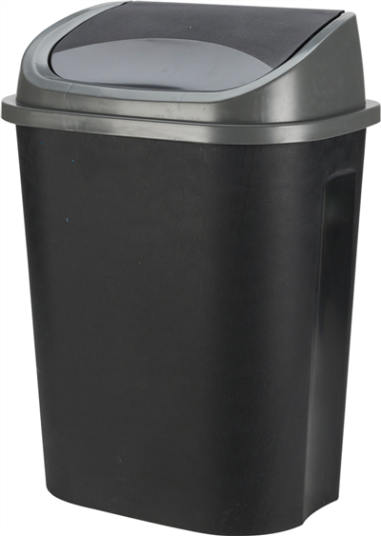 POUBELLE CUISINE 50 L AVEC  ABATTANT GRIS NOIR