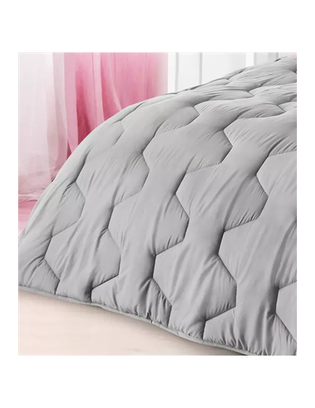 COUETTE MICROFIBRE "SOFT PLUS" 220 X 240 CM GRIS FONCE 550 GR/M² **ESP**