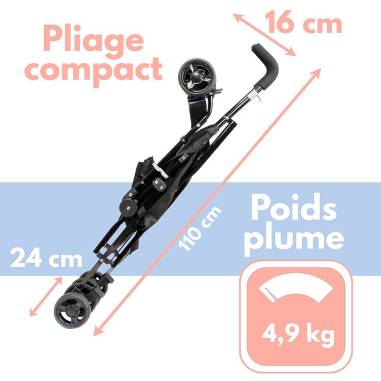 POUSSETTE CANNE AVEC CANOPY POUR ENFANT