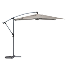 PARASOL DEPORTÉ  TAUPE  JANERO 3 M DIAM  AVEC  MANIVELLE- 6 BALEINES **RUPTURE**