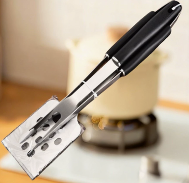 ENSEMBLE BARBECUE 3 PIECES INOX - MANCHE NOIR - QS IRIS
