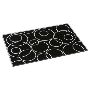PLANCHE A DECOUPER EN VERRE 40 X 30 CM NOIRE MOTIFS PAS DE LAVE VAISSELLE