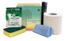 KIT D'ACCUEIL BOITE CARTON "GREEN BOX" 5 PRODUITS