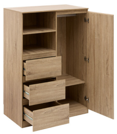 ARMOIRE PENDERIE AVEC 4 ETAGERES / 3 TIROIRS / 1 PENDERIE - 212810
