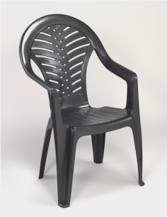 FAUTEUIL EMPILABLE OCEAN  ANTHRACITE  Made in EU