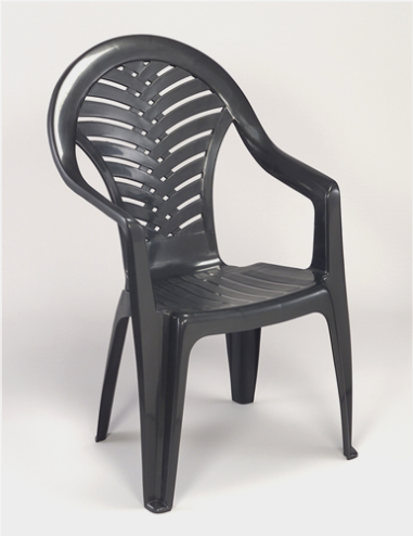 FAUTEUIL EMPILABLE OCEAN  ANTHRACITE  Made in EU