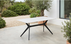 TABLE HERCULE CERAMIK BLANC MARBRE - 120x80CM