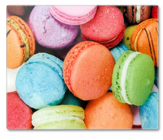 PLANCHE A DECOUPER EN VERRE 35  X 25 CM ''MACARON''