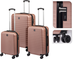 VALISE SET 3 PIECES ROSE