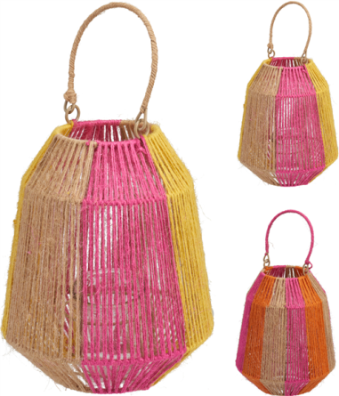 LANTERNE JUTE 25 CM ASSORTIMENT