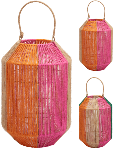 LANTERNE JUTE 35 CM ASSORTIMENT
