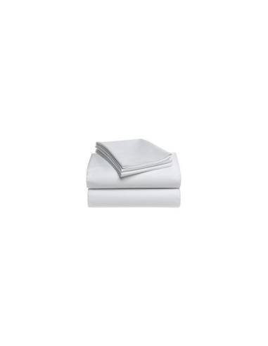 DRAP PLAT  LIT 70/80/90 x190 BLANC POLY/COTON "WOOD" 160X310CM