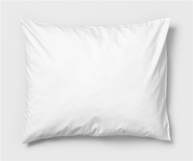 TAIE D'OREILLER PORTE FEUILLE 50 X 70 BLANC - RABAT 15 CM "WOOD"