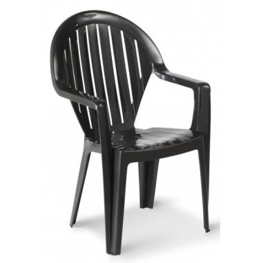 FAUTEUIL DE JARDIN MIAMI CLUB ANTHRACITE - GROSFILLEX FRANCE