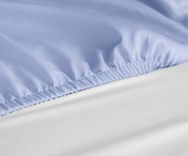 DRAP HOUSSE 2 PLACES  140 X 190 BLEU POLY/COTON BONNET 22CM