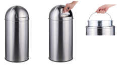 POUBELLE CUISINE A POUSSOIR 35L  PUSH INOX