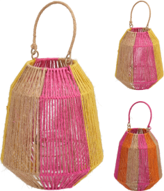 LANTERNE JUTE 25 CM ASSORTIMENT