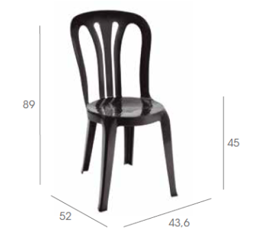 CHAISE DE JARDIN GARROTXA ***100% RECYCLE*** ANTHRACITE - EMPILABLE Made in EU