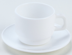 SOUS TASSE LUNA 13 CM - BLANC - OPAL - VERRE TREMPÉ