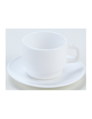 SOUS TASSE LUNA 13 CM - BLANC - OPAL - VERRE TREMPÉ
