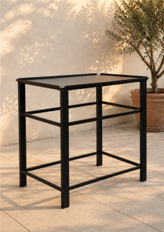 TABLE A PLANCHA  METAL NOIR - QS